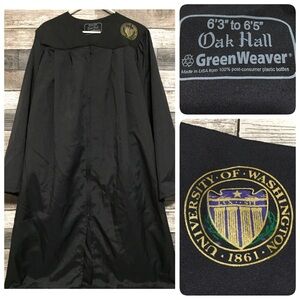 Oak Hall University Of Washington Graduation Gown Black 6’3”-6’5”
